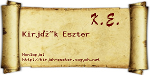 Kirják Eszter névjegykártya